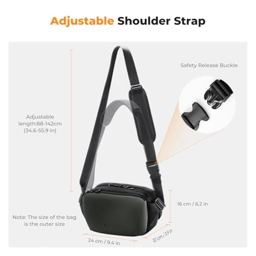 K&F CONCEPT Camera Sling Bag, Camera Bag for DSLR and Lenses,(Green-S, Small) — view 6