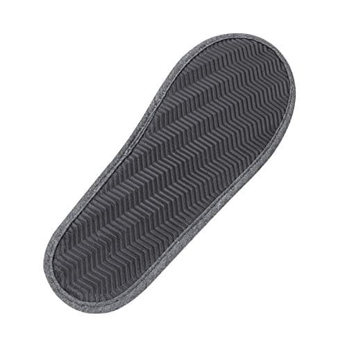 Portable Travel Sandals - Open Toe, Cotton, Spa Hotel, Non-disposable Guest Indoor House Trip Slippers (Deep Grey - closed toe, UK Size 8, Women's, Medium) — view 6