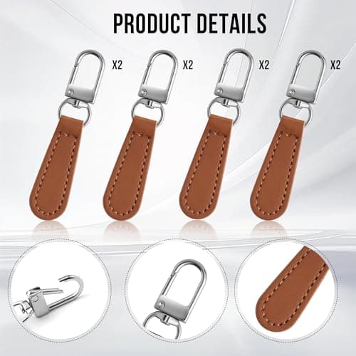 Deoward Zipper Pull Replacement PU Leather Handle Zipper Repair Tab (8 PCS) — view 4