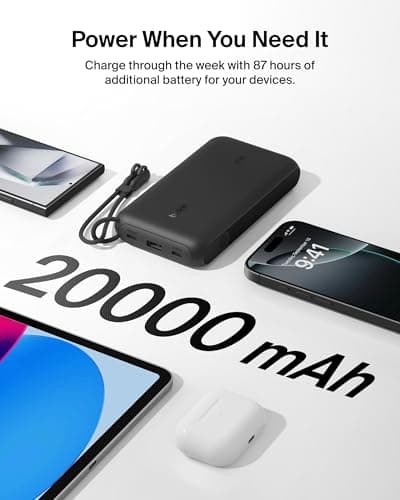 Belkin BoostCharge 20000mAh Power Bank with Digital Battery Display - Black — view 5