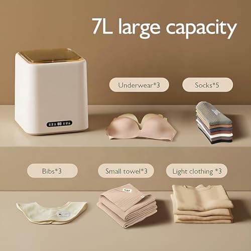 Mini Portable Washer 7L, 12V Electric Machine for Baby Clothes & Travel — view 2