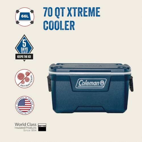 Coleman 70QT Xtreme Cooler Box | For Camping, Beach, Picnic & Outdoor Use, Retains Ice for up to 5 Days | 66 L — view 2