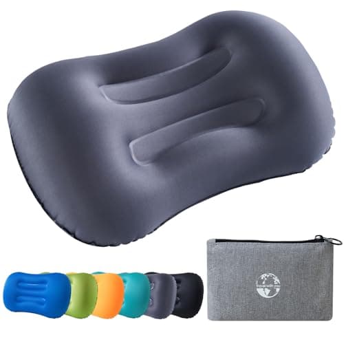 JetsCush Camping Pillow Inflatable Lightweight Travel Pillow Grey