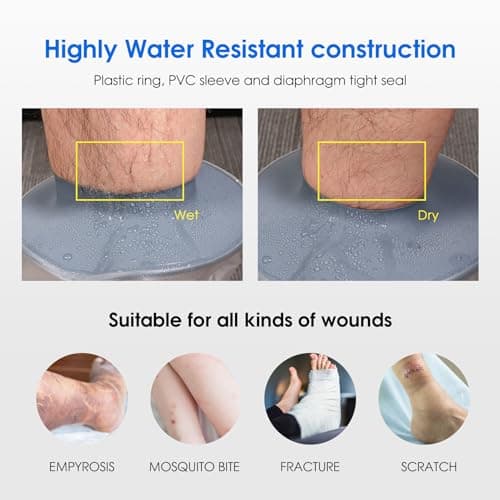COMFYTHERA Large Waterproof Leg Cast Cover for Shower Foot Wound Protector Bath Adult Watertight Cast Bag Showering for Surgery Leg, Ankle, Foot Burns Reusable Keeps Wounds Dry (B-Short Leg) — view 6