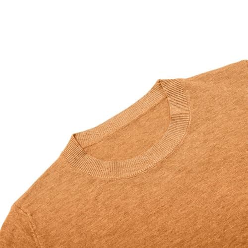 Women's Wool Blend Crewneck Pullover Sweater Long Sleeve Thermal Base Layer Top for Travel and Hiking (Gold, XXL) — view 5