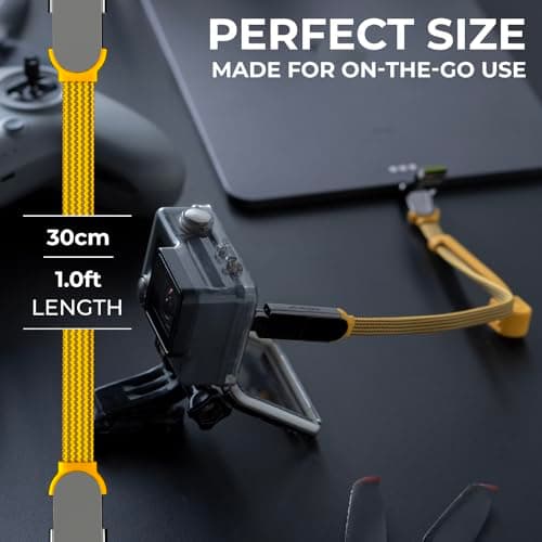 Rolling Square inCharge XL 30cm - USB C Charger Cable, Lightning Cable for Smartphone, Universal Cable Charger 6 in 1, USB Plug, Yellow, 100W — view 4