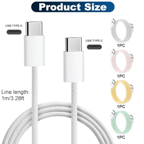 RTDHO 4 Pack USB C to USB C Cable 60W Charger Cable Fast Charging Type C — view 2