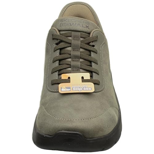 Skechers Men's GO Walk Flex Smooth Motion Trainers, Olive Textile, 8.5 UK — view 3