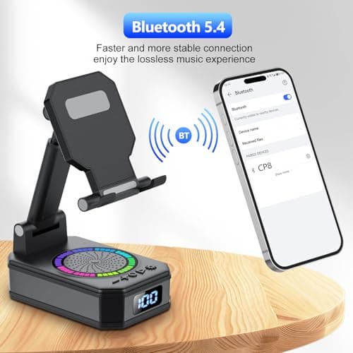 Gifts for Men Women, 4‑in‑1 Phone Stand with Bluetooth Speaker, RGB Lights — view 4