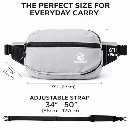 XENLYN GEAR Waterproof Bum Bag | Waist Fanny Pack & Running Belt for Men & Women | Adjustable Waist Bag with Zipper Pockets | Crossbody Bag for Travel, Hiking, Dog Walking, Festivals, Everyday Carry — view 3