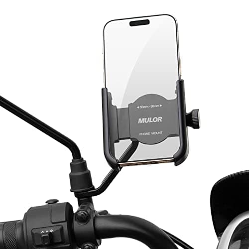 Mulor Motorbike Phone Holder Motorcycle Phone Mount on Rear View Mirror 360° Rotatable