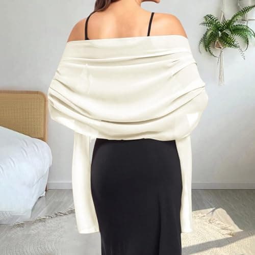 Women’S Solid Color Wraps for All Seasons,Chiffon Shawls and Wraps Women 180 * 70 CM Lightweight Long Sheer Scarfs Fashion Shawl Weddings Bridal Bridesmaids Proms Evening Party Scarf Rose Gold — view 4