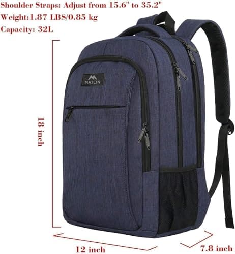 MATEIN Travel Laptop Backpack 15.6", Slim Laptop Rucksack, Rucksack for Men — view 5