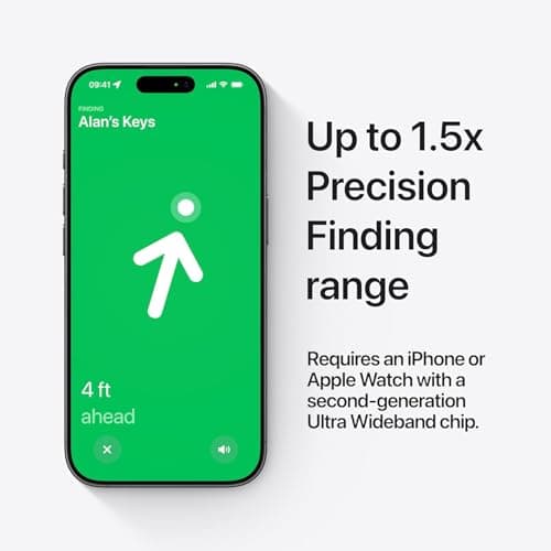 Apple AirTag (2nd generation): Tracker for Keychain, Wallet and More; Locator with Sound; Simple One-Tap Setup with iPhone or iPad; Key Finder with up to 1.5x Precision Finding Range (Pack of 2) — view 3