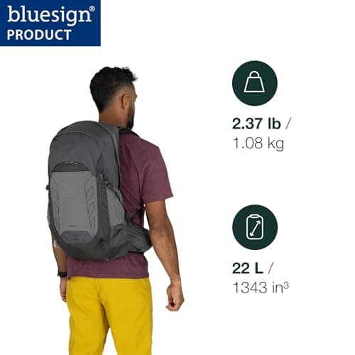 Osprey Men's Talon 22 Lightweight Hiking Backpack, Phantom Grey/Dark Charcoal, One Size — view 2