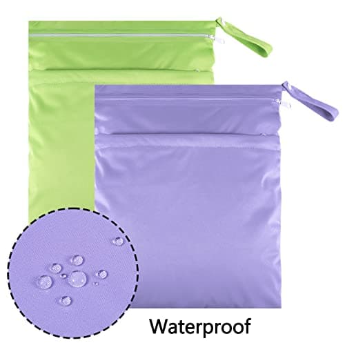 Heyu-Lotus 2 Packs Wet Bag for Swimming,Waterproof Wet Dry Bags Diaper Bags — view 4