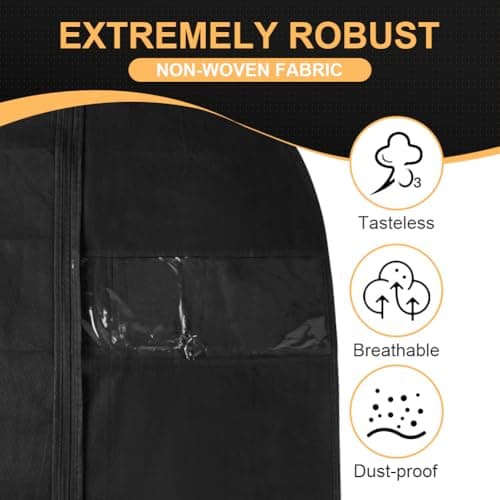 Vicloon Garment Bags, 2PCS Clothes Cover Bags Set Waterproof Dustproof With Zipper, Long Garment Bag Dress Covers Breathable Suit Protector for Clothes/Shirts/Gowns/Dresses 60 * 120cm — view 4