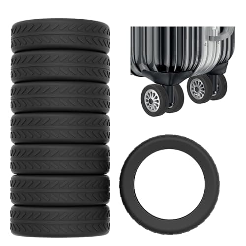 AWINNER Luggage Wheel Covers 8 Pack Upgraded,Silicone Luggage Wheel Protector Covers for Most 8 Spinner Wheel Suitcases or Office Chair Caster,Durable,Mute and Shock Absorption, Black