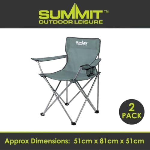 Folding Camping Chair With Cup Holder | Carry Bag | 2 Set | Grey — view 2