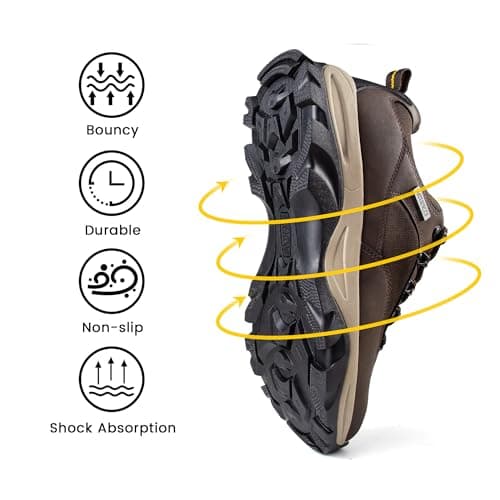 CC-Los Men's Waterproof Walking Work Shoes Non-Slip Durable Soft Toe Hiking — view 6