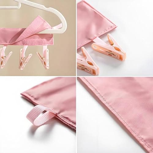 Hbbgdiy 3 Pack Travel Hangers Portable Foldable Hangers with 6 Clips for Swimsuits Towel Socks Underwear Space Saving Drying Rack for Hotels Camping Vacation Lightweight Compact Travel Essentials — view 4