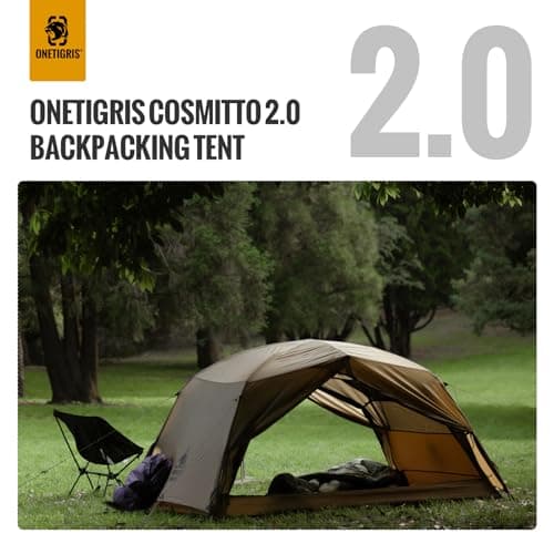 OneTigris COSMITTO 2 Person Backpacking Tent Shelter- Free Standing Lightweight Waterproof 3 Season Camping Tent for Outdoor Hiking Mountaineering — view 2
