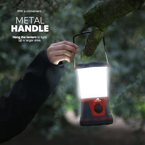 Voyager LED Camping Lantern 1 Pack – Portable Rechargeable Outdoor Light with Adjustable Brightness, Water-Resistant & Up to 40 Hours Battery – Great for Camping, Hiking & Emergencies (Maroon) — view 6