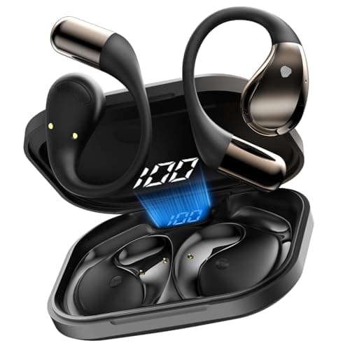 Bluetooth 6.0 Open Ear Wireless Earbuds, IPX7 Waterproof Sport Headphones