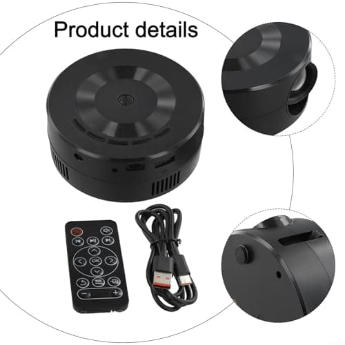 Portable Miniature Projector YT200 | Compact Pocket Cinema for Travel | Home & Outdoor Use | Supports Phone Connection and External Audio | and Play Setup | Black — view 4