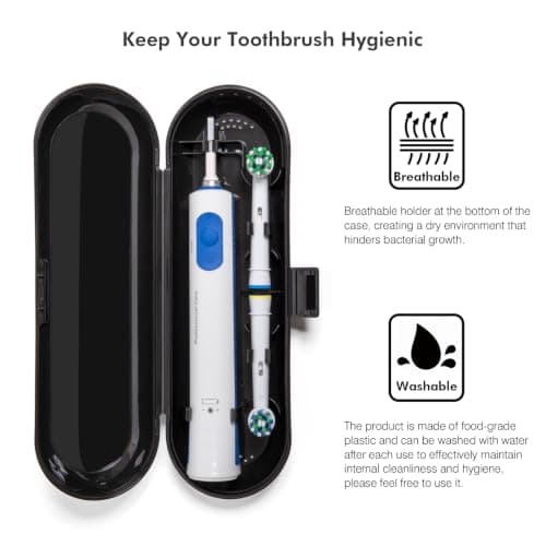 Electric Toothbrush Travel Case for Oral B & Philips Sonicare，Black — view 4