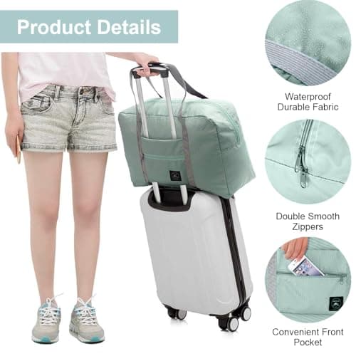 2pcs Foldable Travel Bag, Small Holdall Bags for Women, Carry on Duffel Bag — view 4