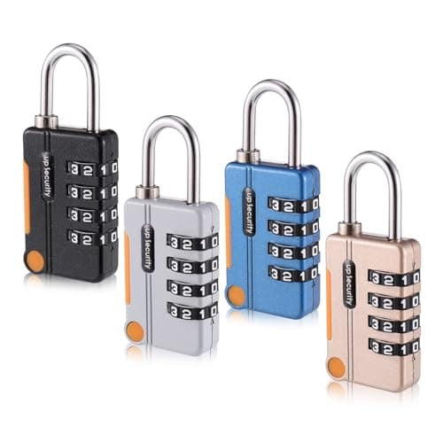4Pcs Suitcase Locks, Stylish Padlocks with Code, Rustproof Luggage Locks for Suitcases, 4-Digit Small Padlock, Suitcase Padlocks, Waterproof Solid Combination Lock for Travel Suitcase Gym Locker