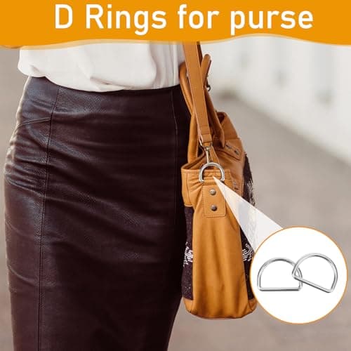 Aiyorse 9 Pack 1 Inch D Ring, 3mm Thickness Stainless Steel Heavy Duty D Ring for Bag Metal D Rings for Dog Collars, Backpacks, Webbing Straps Belts Bags Dog Leash Hand DIY Accessories(Sliver) — view 3