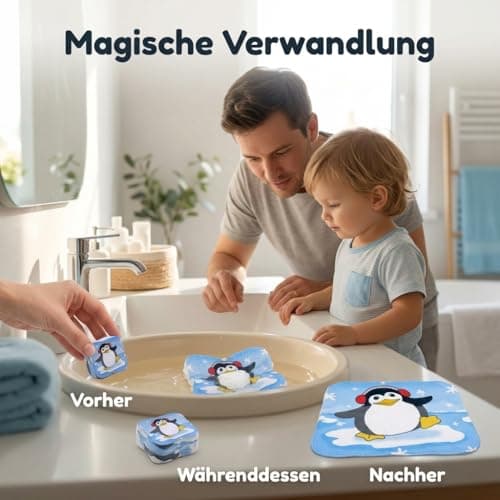 MIJOMA Magic Hand Towels Winter Penguin Set of 4 Cotton 30 x 30 cm — view 6