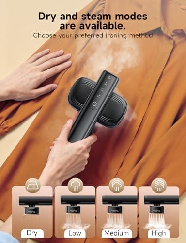 Sundu Steamer for Clothes, Portable 2 In 1 Travel Steamer Iron,15s Fast Heat-up, 4 Modes, LED Display, 20 Minutes of Continuous Ironing Handheld Garment Steamer for Travel and Home Black — view 6