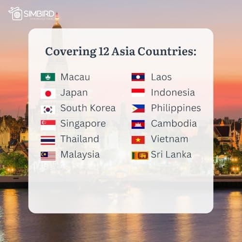 eSIM for ASIA (10GB,30 Days) | 4G Prepaid Unlimited Data | Scan & Go | Travel for 12 countries | Hotspot mobile WiFi | Japan Korea Thailand Philippines Indonesia Singapore — view 2