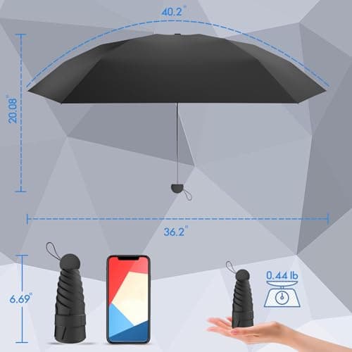 Copulan Mini Travel Umbrella, UPF 50+ Compact Fits in Purse — view 2