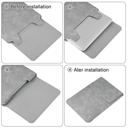 HoYiXi 15.6 16 Inch Laptop Sleeve Case with Stand Feature for MacBook Pro 16 2025 & 2021,ASUS Vivobook 15/MacBook Pro 15/Surface 3/Matebook D15/Galaxy Book Flex,15-16'' Laptop Cover,Light Gray — view 6