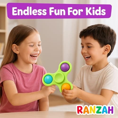Ranzah Hand Fidget Spinner Toy Finger Bubble Pop Sensory ADHD Anxiety Stress Relief Gift Party Travel Toy For kids Teens Adults (Green) — view 2