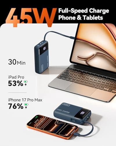 INIU 45W Fast Charging Power Bank, 20000mAh Small Travel Portable Charger — view 2
