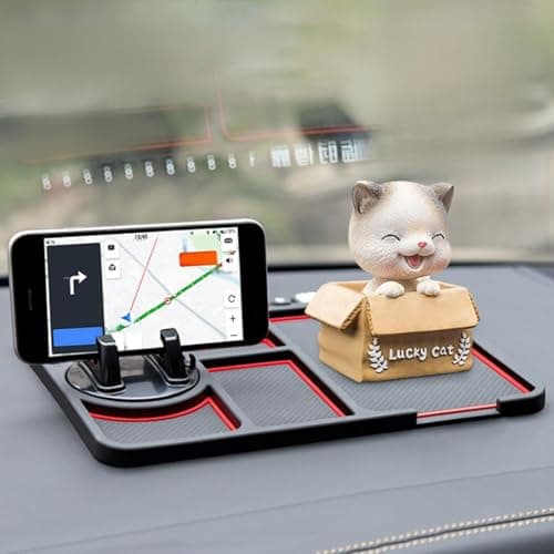 Rcniso Silicone Dashboard Mat, Easy to Install, Strong Grip, Non-Slip Car Phone Holder for Travel (Red)