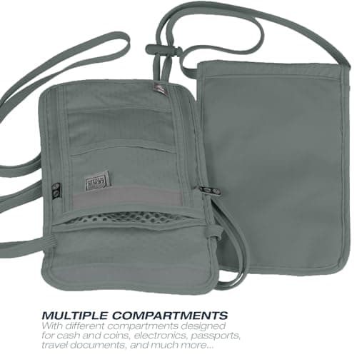 Lewis N. Clark RFID Neck Stash, Charcoal, One Size, RFID Blocking Stash Neck Wallet, Travel Pouch + Passport Holder for Women & Men — view 5