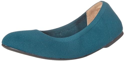 Amazon Essentials Women's Knit Ballet Flat, Dark Turquoise, 6 UK Wide