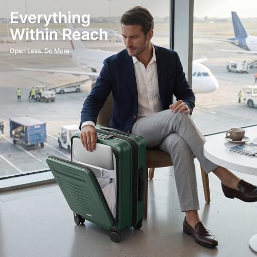 COOLIFE Cabin Suitcase with Laptop Compartment, Expandable Layer 56x40x25cm — view 2