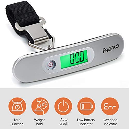 FREETOO Luggage Scale with Tare Function 110 Lb/ 50Kg Capacity, Silver — view 3