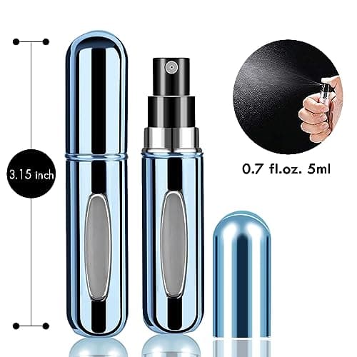 Rosiya Perfume Atomiser pack of 5pcs Perfume Travel Bottle, 5ML Refillable Perfume Spray Bottle Easy to Refill Empty Atomiser for Purse, Handbag, Pocket and Luggage (Glossy) — view 2