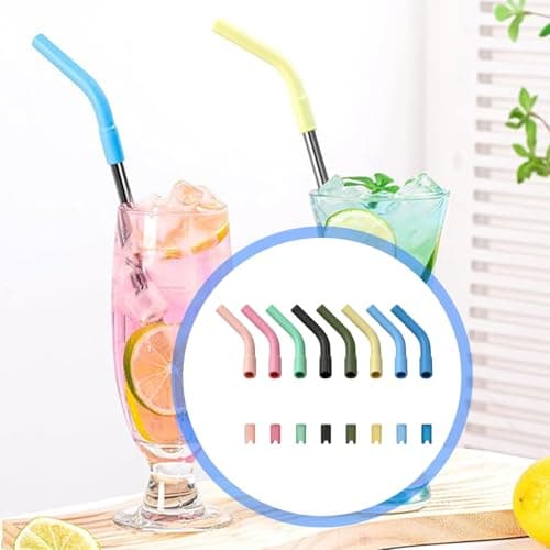 8 Pack Food Grade Silicone Straw Guards During Winter Activity — view 6