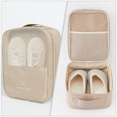 Travel Shoe Storage Bag Khaki Oxford Cloth for Outdoor Trips — view 5