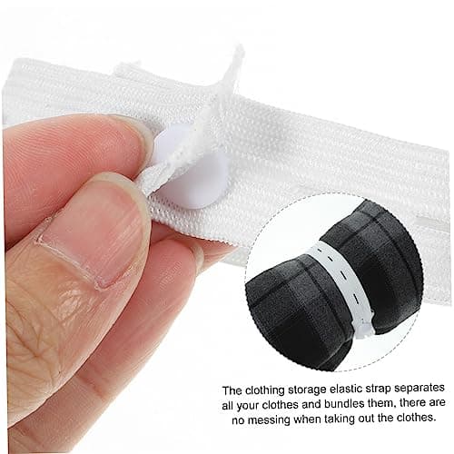 20pcs Clothes Storage Strap Elastic Cord Wrapping Bands White — view 5