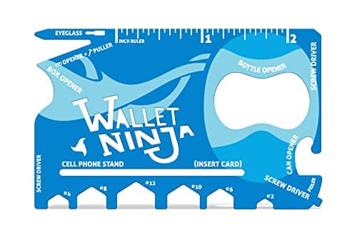 Wallet Ninja- 18 in 1 Credit Card Sized Multitool (#1 Best Selling in the World) (Baby Blue)